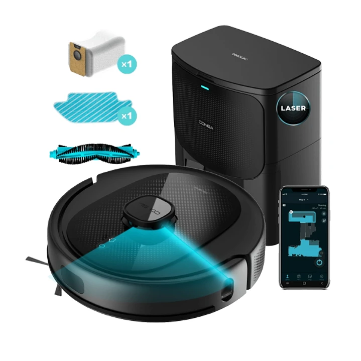 Cecotec Conga 8290 Immortal Ultra Power Home Genesis Robot Aspirador 4 en 1 con Base de Autovaciado - 7000Pa - Bateria 5200mAh - Navegacion Laser - 10 1
