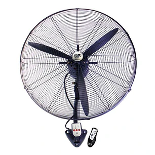 Muvip Ventilador Industrial de Pared - 230W - 3 Velocidades - Oscilante - Mando a Distancia - Color Negro
