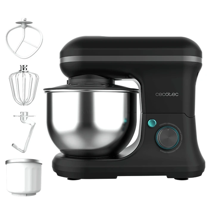 Cecotec Cecomixer Merengue 5L 1200 Ice-Cream Black Batidora Amasadora - 1200W - Bol 5L - Accesorios Multifuncion - Movimiento Planetario - 6 Velocidad 1