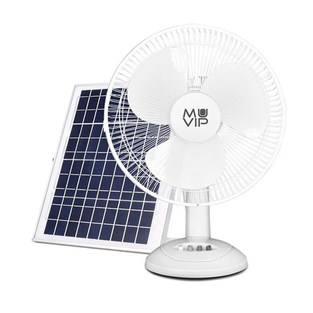 Muvip Ventilador de Sobremesa Solar - 15W - 3 Velocidades - Bateria de 8800MAH - Color Blanco 1