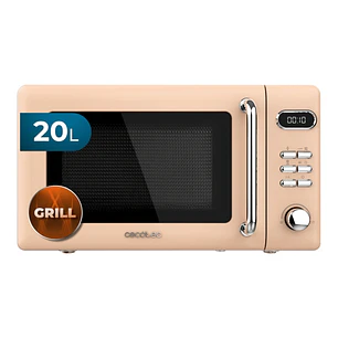 Cecotec Proclean 5110 Retro Beige Microondas con Grill - 700W - Capacidad 20L - 5 Niveles - Bloqueo de Seguridad Infantil - Avisador Acustico - Color 