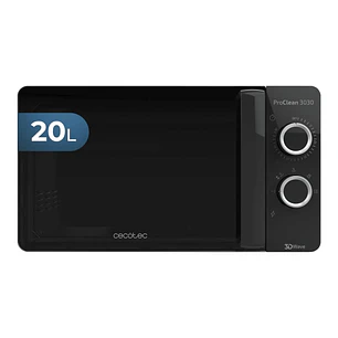 Cecotec Proclean 3030 Microondas - 700W - Capacidad 20L - Modo Descongelar - Facil Limpieza - Tecnologia 3DWave - 6 Niveles - Avisador Acustico - Colo