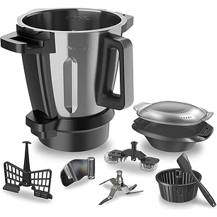 Cecotec Victory Jarra y Accesorios para Robot de Cocina Mambo Cooking - Acero Inoxidable - Color Negro y Plata