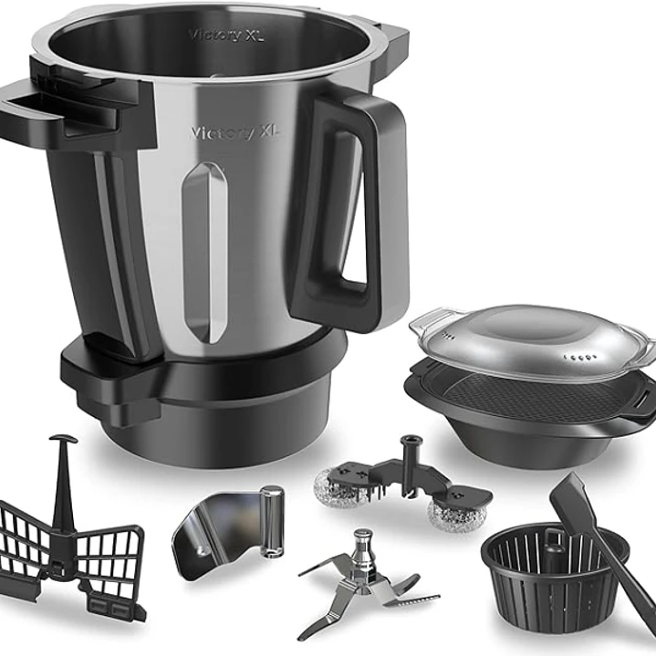 Cecotec Victory Jarra y Accesorios para Robot de Cocina Mambo Cooking - Acero Inoxidable - Color Negro y Plata 1