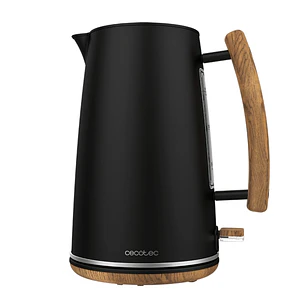 Cecotec Thermosense 400 Black Woody Hervidor de Agua - 3000W - Capacidad de 1.7L - Acero Inoxidable - Filtro Antical - Base 360º - Ventana de Visualiz