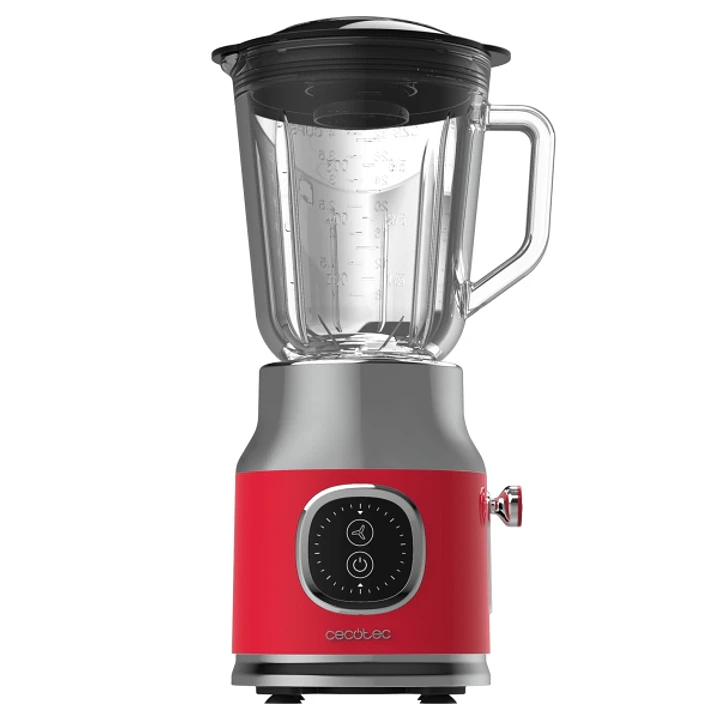 Cecotec RetroTwist Red Batidora de Vaso - 800W - Jarra de 1L - Funcion Pulse - 4 Hojas Recubiertas de Titanio - Color Rojo 1