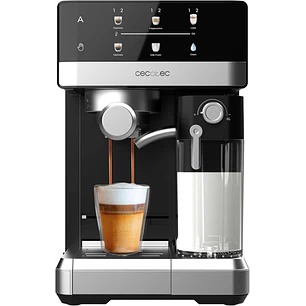 Cecotec Power Espresso 20 Touch & Cream Cafetera Espresso - Capacidad 1.8L - Presion 20bar - Deposito de Leche 500ml - Pantalla Tactil con Recetario -