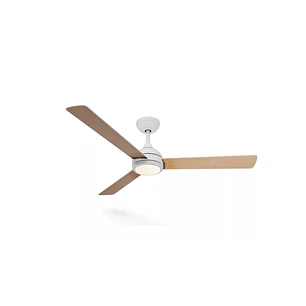 Philips Velyx Ceiling Ventilador de Techo con Luz LED Hasta 6500K - Aspas Fijas - 32W Ventilador + 24W Luz - Mando a Distancia - Color Blanco/Madera