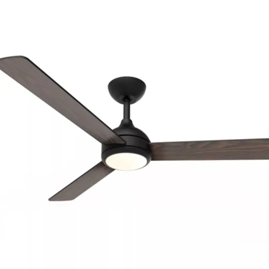 Philips Velyx Ceiling Ventilador de Techo con Luz LED Hasta 6500K - Aspas Fijas - 32W Ventilador + 24W Luz - Mando a Distancia - Color Negro/Madera 1