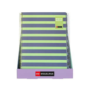 Miquel Rius Between The Lines Expositor con 12 Notebooks1 A4 80 Hojas Cuadricula 5x5