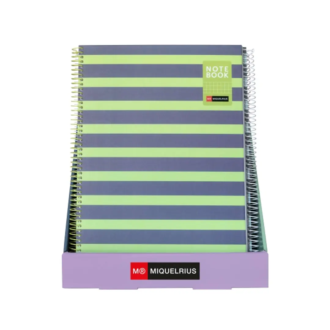 Miquel Rius Between The Lines Expositor con 12 Notebooks1 A4 80 Hojas Cuadricula 5x5 1