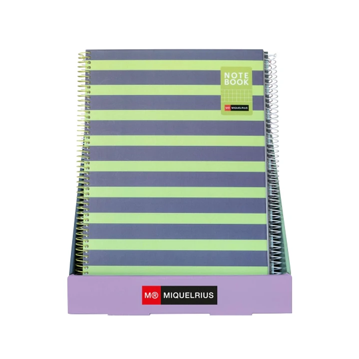 Miquel Rius Between The Lines Expositor con 12 Notebooks1 A4 80 Hojas Cuadricula 5x5 1