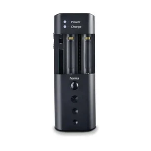 Hama Delta Travel Cargador Universal - Baterias 3,6V 3,7V 7,2V 7,4 V - Pilas AA y AAA -  USB-C