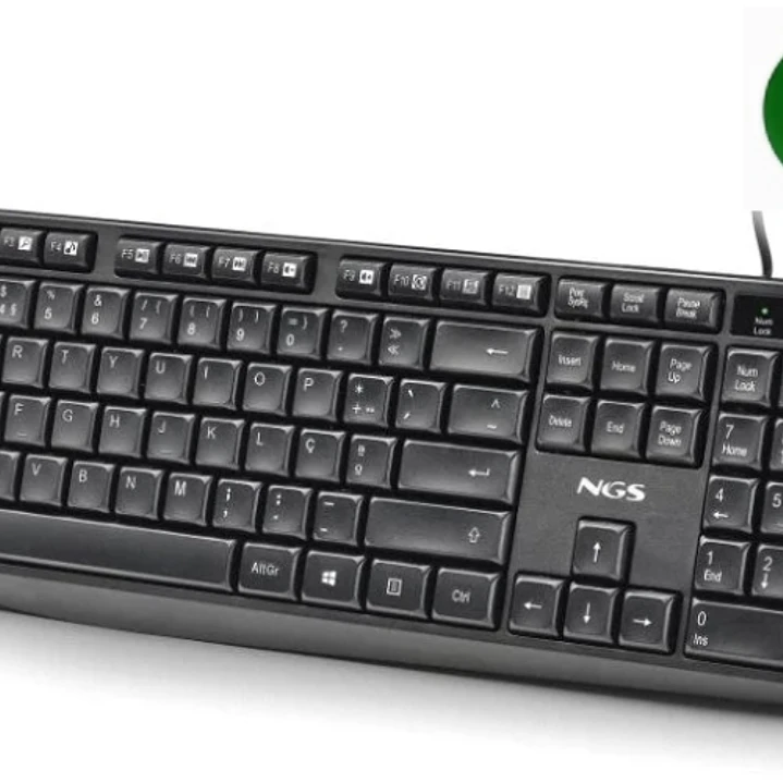 NGS Funky V4 Teclado USB - QWERTY Portugues - 12 Teclas Multimedia - Teclas de Membrana Silenciosas - Inclinacion Ajustable - Cable 1.5m - Color Negro 1