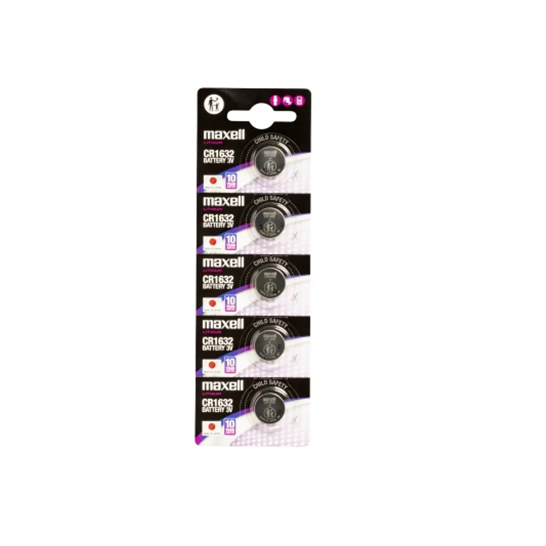 Maxell Pack de 5 Pilas Litio de Boton CR1632 3V 1