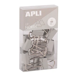 Apli Up North Pack con 15 Pinzas de Metal 19mm - Color Gris