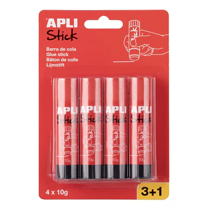 Apli Pack con 4 Barras de Pegamento 10g - Facil Aplicacion - Secado Rapido - Transparente