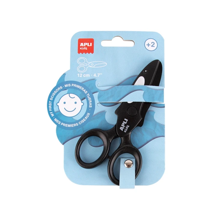 Apli Kids Tijera Preescolar 12cm - Sistema de Seguridad que Evita Cortes en la Piel, el Pelo o la Ropa - Con Formas de Animales - Diseño Orca 1