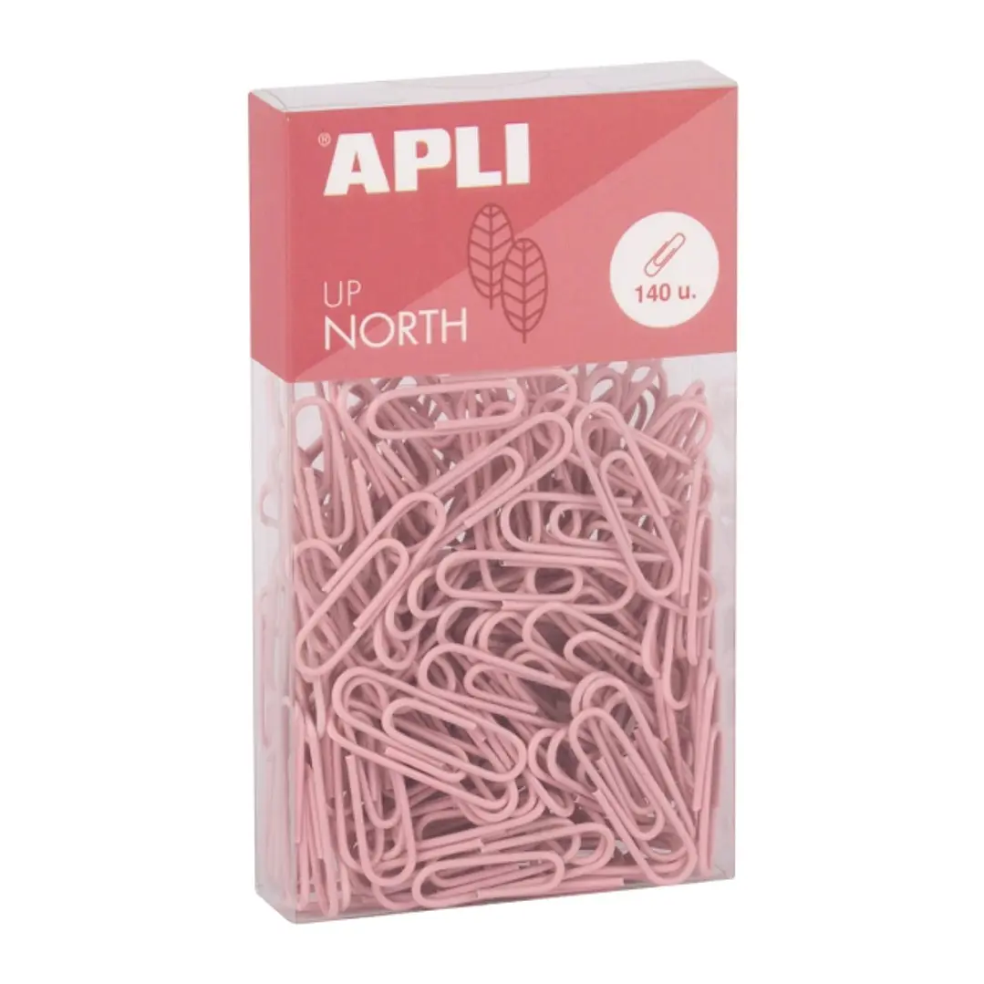 Apli Up North Pack con 140 Clips de Metal 28mm - Color Rosa 1
