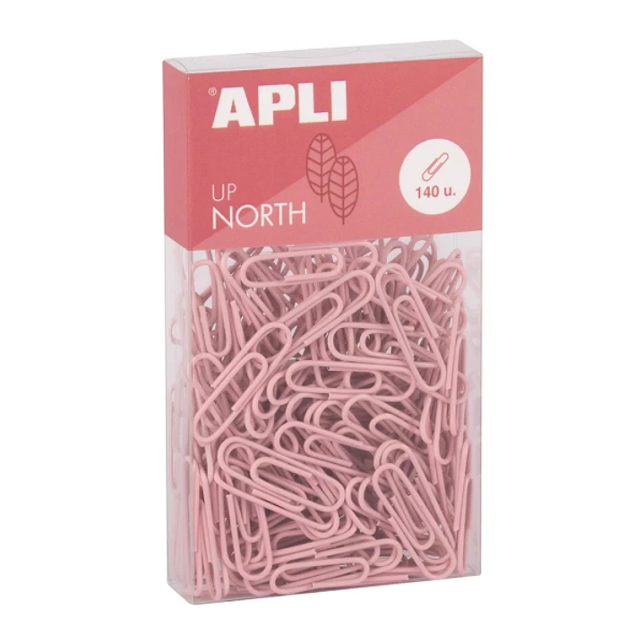 Apli Up North Pack con 140 Clips de Metal 28mm - Color Rosa 1