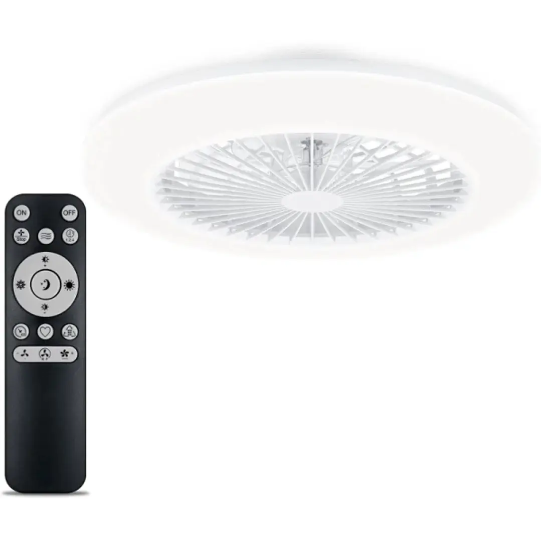 Philips Amigo Flat Fan Ceiling IR RD Ventilador de Techo con Luz LED Hasta 6500K - Aspas Integradas - 20W Ventilador + 42W Luz  - Mando a Distancia -  1