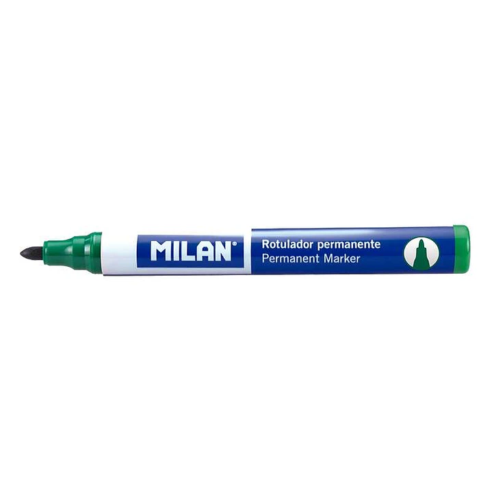 Milan Rotuladores Permanentes con Punta Redonda - Punta 4 mm - Tinta a Base de Alcohol - Color Verde 1