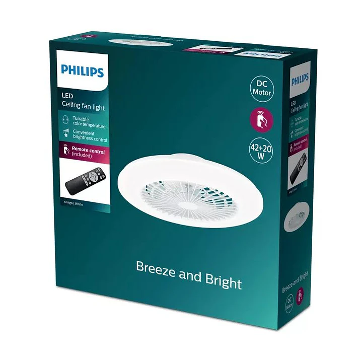 PHILIPS Ventilador techo Amigo LED 20+42W Blanco 2
