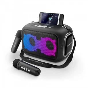 Energy Sistem KaraokeStar Altavoz 60W - Bluetooth 5.4 - True Wireless - IPX4 - 8h Autonomia - Luces LED - 2 Microfonos Inalambricos - Reproductor MP3 