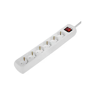 Hama Regleta Alimentacion con 6 Tomas - Cable 1.4m - Interruptor de Encendido - 33.7x5.5x4.7cm - Color Blanco