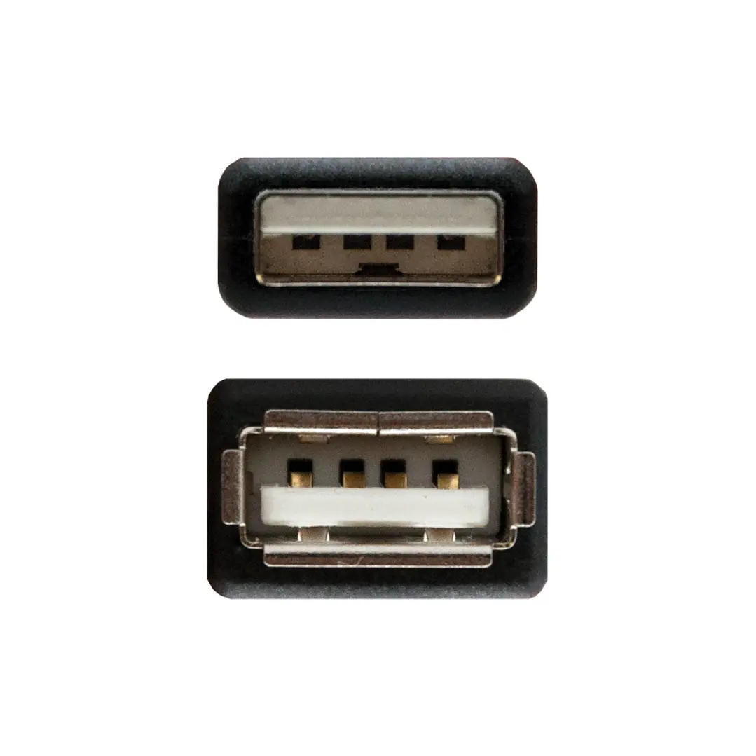Nanocable Cable USB 2.0 Tipo-A M/H P Negro 1m 3