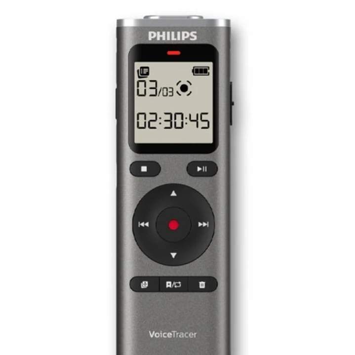 Philips VoiceTracer DVT1170 Grabadora de Voz Digital - 8GB - Grabacion Activada por Voz - Tiempo y Fecha Integrados - Pantalla LCD 1.29 - Autonomia h 1