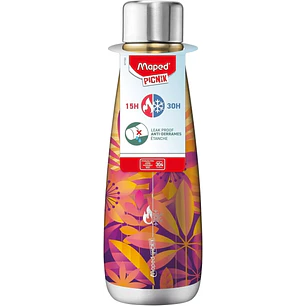 Maped Picnik Solaris Botella Isotermica 0.5L - Doble Pared de Acero Inoxidable - Liquidos Calientes hasta 15h, Frios hasta 30h