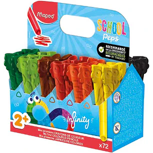 Maped Color`Peps Infinity Jumbo Pack de 72 Lapices de Colores de Larga Duracion - Hecho Totalmente de Mina - Colores Surtidos