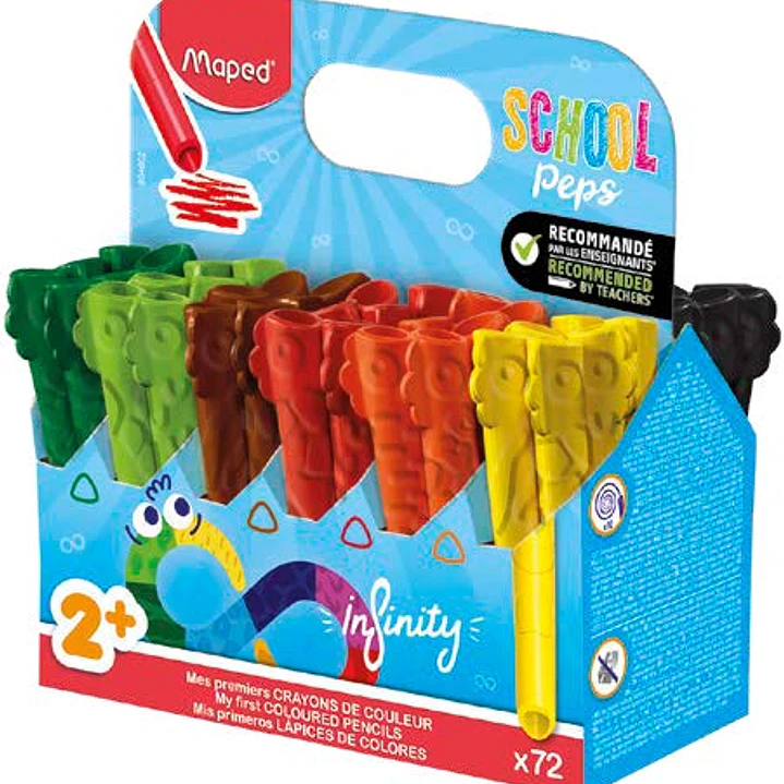 Maped Color`Peps Infinity Jumbo Pack de 72 Lapices de Colores de Larga Duracion - Hecho Totalmente de Mina - Colores Surtidos 1
