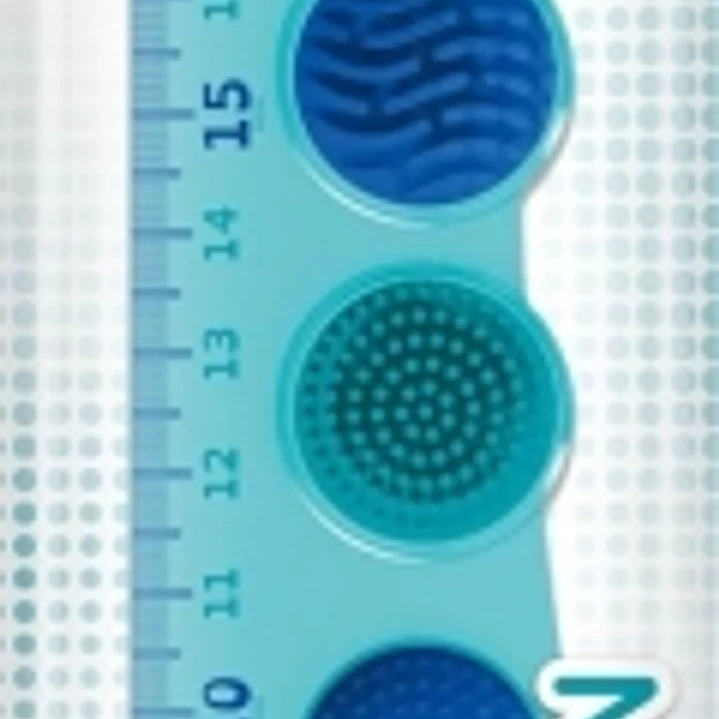 Maped Kidy Lern Concentration Regla 20cm - Diseñada para Ayudar a la Concentracion - Zonas Tactiles Extraibles - Color Azul 1
