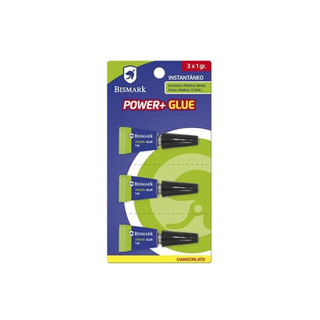 Bismark Power+ Glue Pack con 3 Tubos de Pegamento de Contacto - 3x 1gr - Se Aplica Facilmente 1