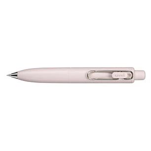 Uni-ball One P Boligrafo Retractil con Punta Fina 0.5mm - Agarre Suave y Comodo - Tinta Color Negro - Cuerpo de Color Rosa Peach