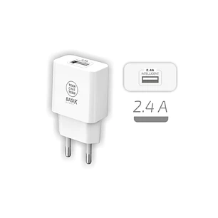 TechOneTech Basik Cargador de Pared 1 Puerto USB-A 12W - Color Blanco