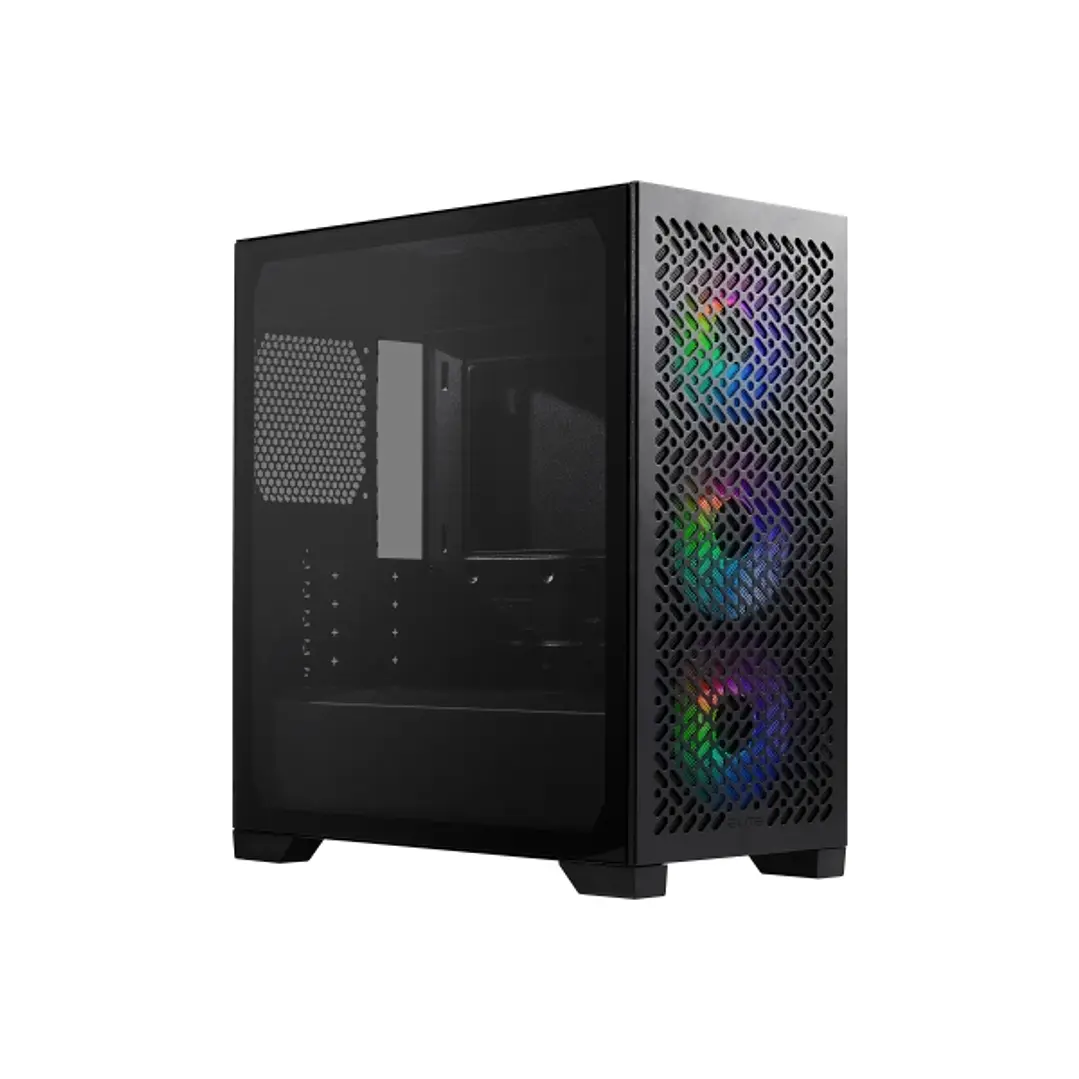 Cooler Master Elite 302 Caja MicroATX - 3 Ventiladores 120mm ARGB - Ventana lateral - Frontal Mesh - USB-C USB-A 3.5 Audio y Micro - Color Negro 1