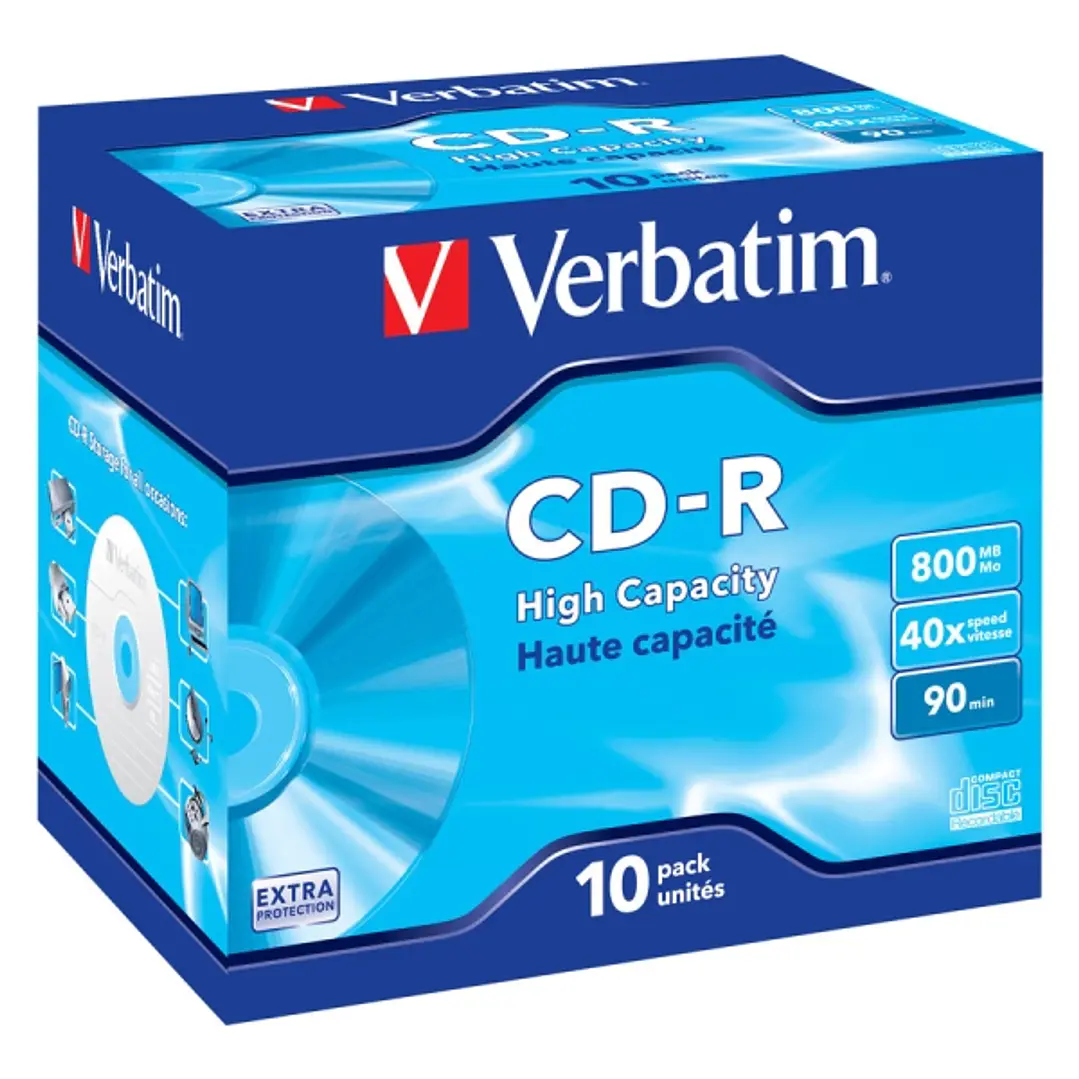 Verbatim Datalife Pack de 10 CD-R 40X  800MB 1