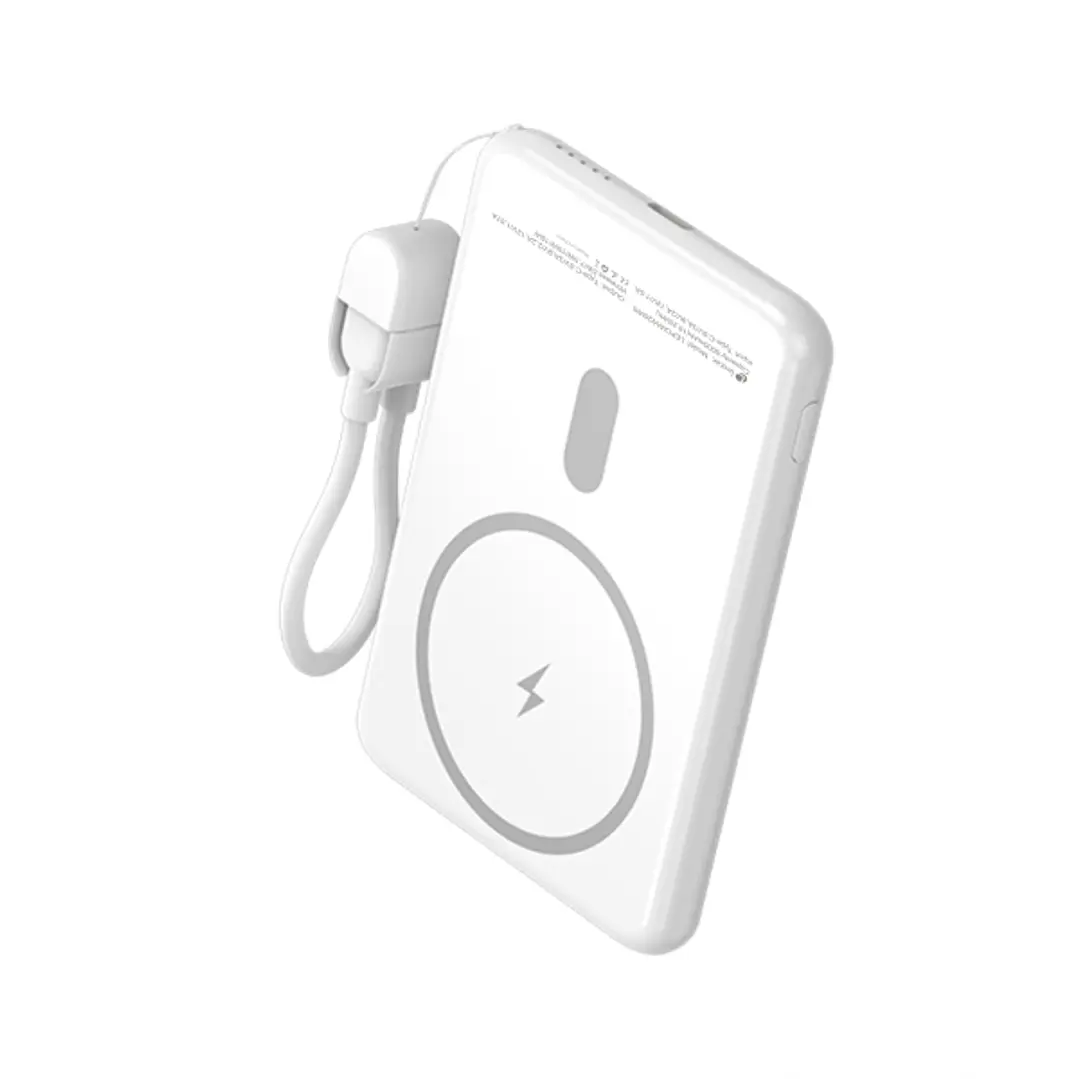 Leotec Powerbank Inalambrico 5.000 mAh -  PD 20W - Qi 15W - Color Blanco 1