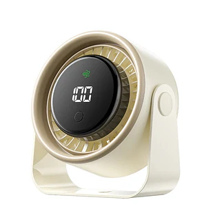Vention PBJ Pro Ventilador de Sobremesa - Velocidad Maxima 2500RPM - Bateria de 4500mAh - Modo Noche - Pantalla - Conexion USB-C - Color Beige