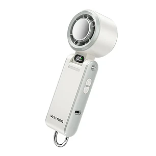 Vention PBC Ventilador de Mano - Velocidad Maxima 13000RPM - Nivel Regulable de 1 a 100 -  Funcion Frio - Bateria de 3000mAh - Pantalla LED - Conexion