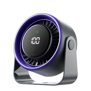 Vention PBJ Ventilador de Sobremesa - Velocidad Maxima 2500RPM - Bateria de 3000mAh - Modo Noche - Pantalla - Conexion USB-C - Color Gris Oscuro