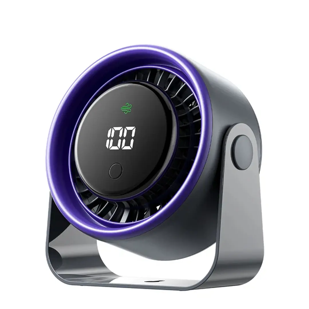 Vention PBJ Ventilador de Sobremesa - Velocidad Maxima 2500RPM - Bateria de 3000mAh - Modo Noche - Pantalla - Conexion USB-C - Color Gris Oscuro 1