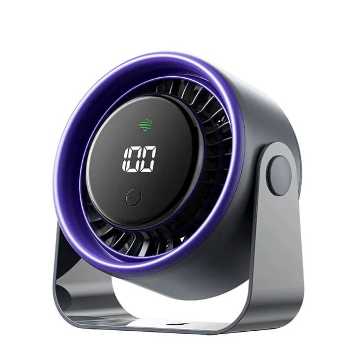 Vention PBJ Ventilador de Sobremesa - Velocidad Maxima 2500RPM - Bateria de 3000mAh - Modo Noche - Pantalla - Conexion USB-C - Color Gris Oscuro 1