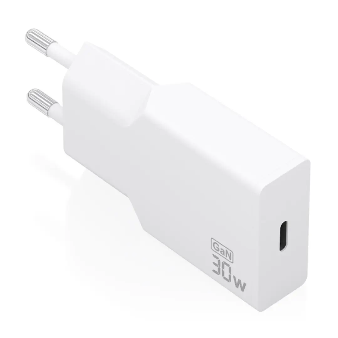 Aisens Cargador de Pared - 30W - GaN - 1xUSB-C - Power Delivery 3.0 - Ultra Delgado - Multiples Protecciones de Seguridad - Color Blanco 1
