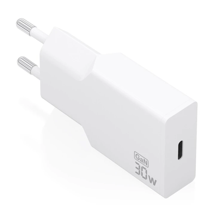 Aisens Cargador de Pared - 30W - GaN - 1xUSB-C - Power Delivery 3.0 - Ultra Delgado - Multiples Protecciones de Seguridad - Color Blanco 1