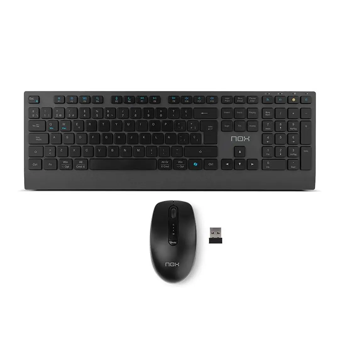 NOX LITE DUO Teclado+Ratón Inalámbrico Negro 3