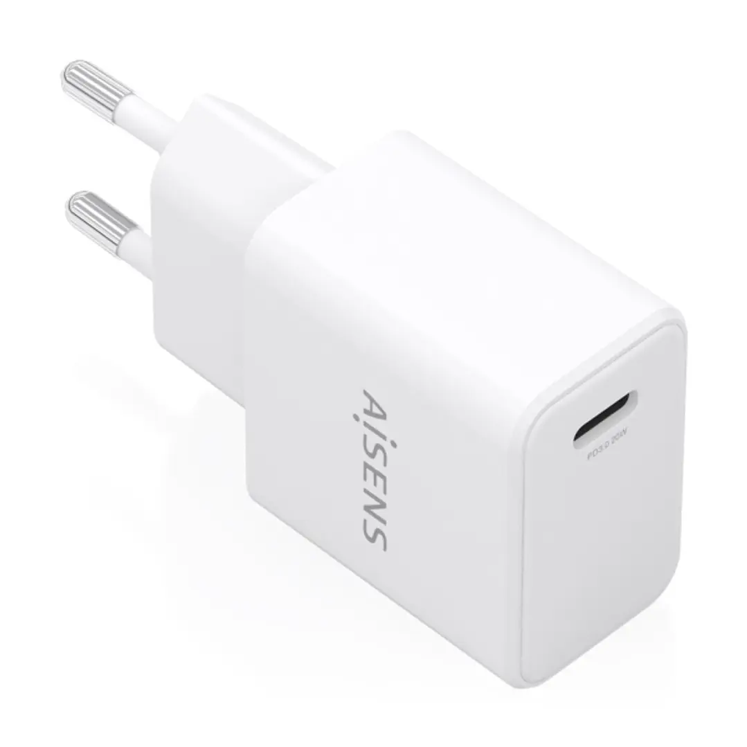 Aisens Cargador Gan 20W - 1xUSB-C PD3.0 - Color Blanco 1